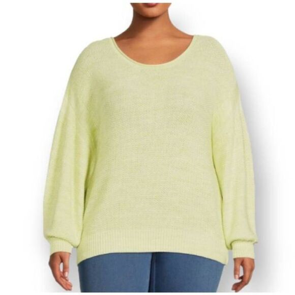 TERRA & SKY LIME SWEATER SZ.2X EUC. - Picture 1 of 9